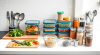 organized meal preparation stations