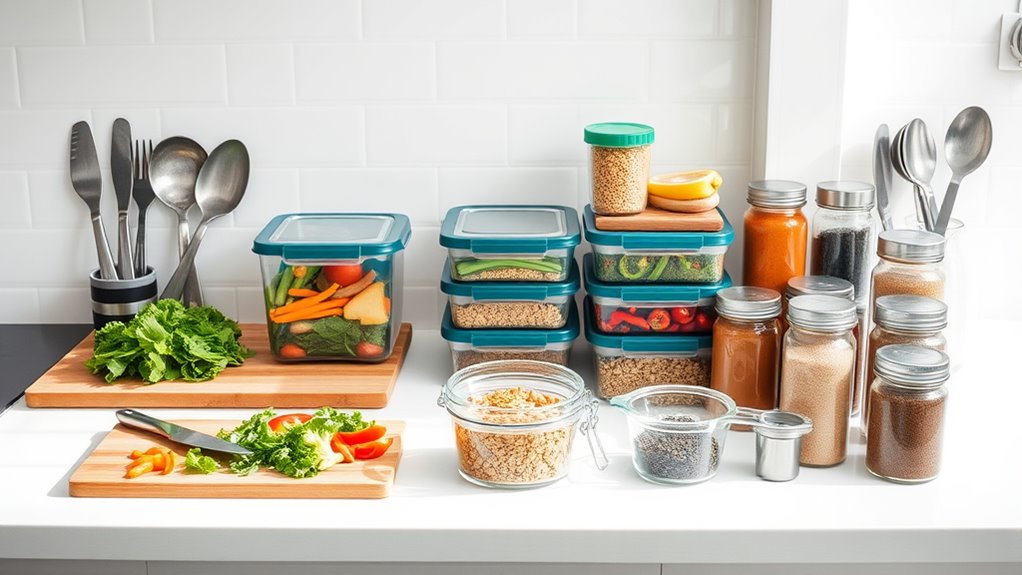 organized meal preparation stations
