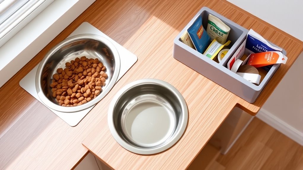 organized pet food station