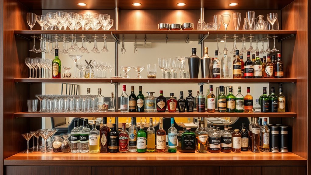 organizing home bar supplies