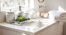 spa inspired bathroom organization