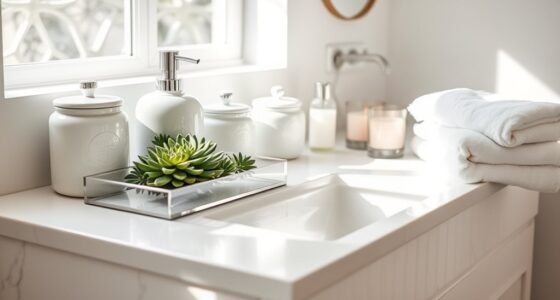 spa inspired bathroom organization