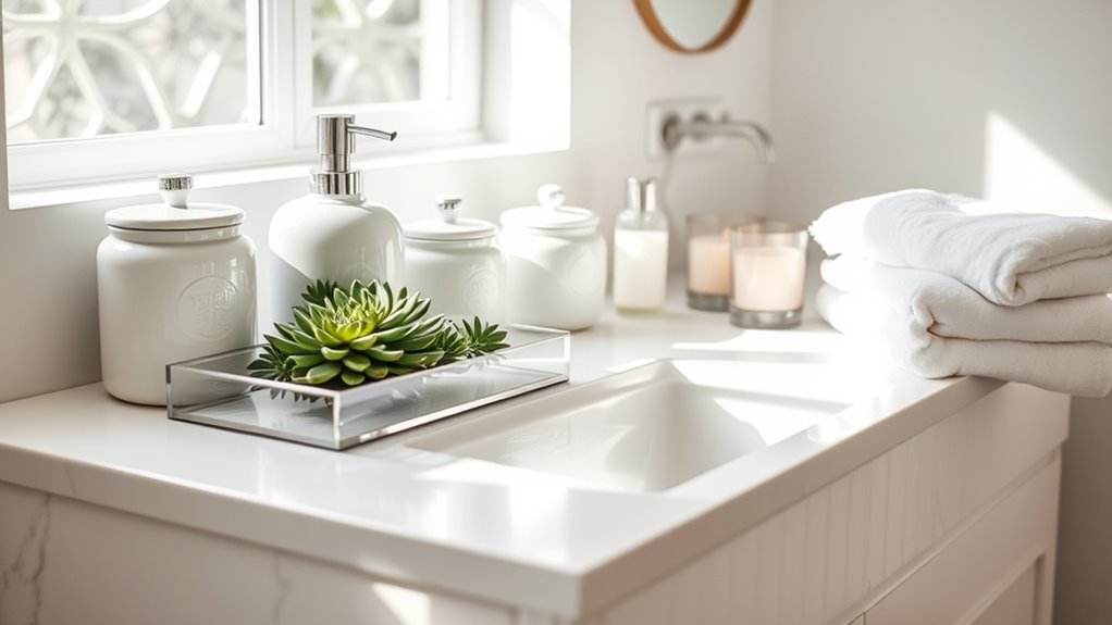 spa inspired bathroom organization