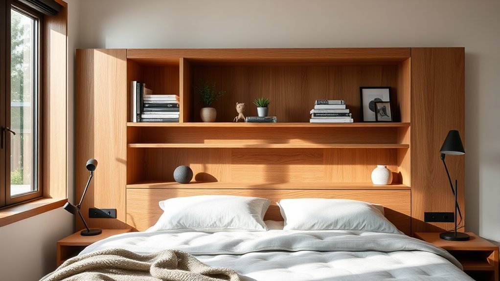 stylish functional headboard storage