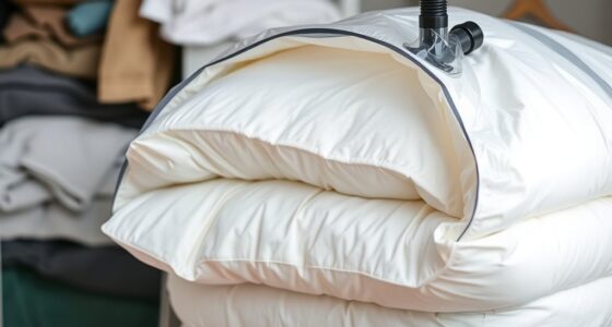 vacuum packed duvet storage