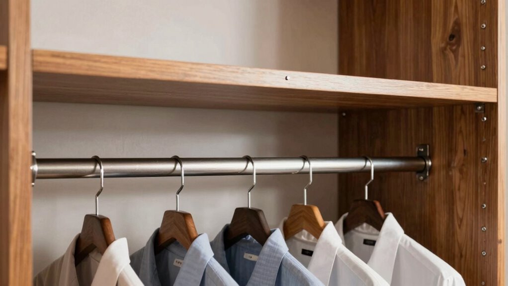 adjust closet rod height carefully