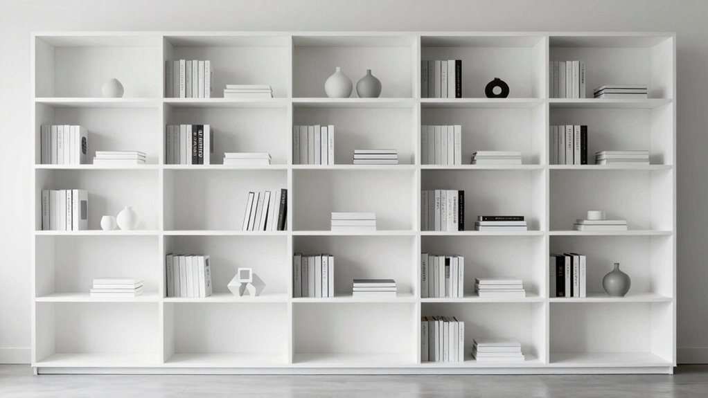 balanced minimalist shelving design