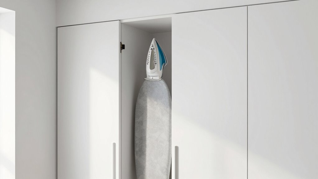 discreet ironing board storage