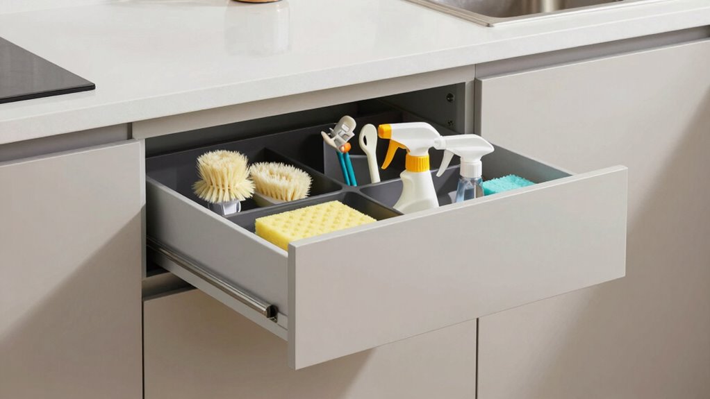 hidden cleaning supply storage