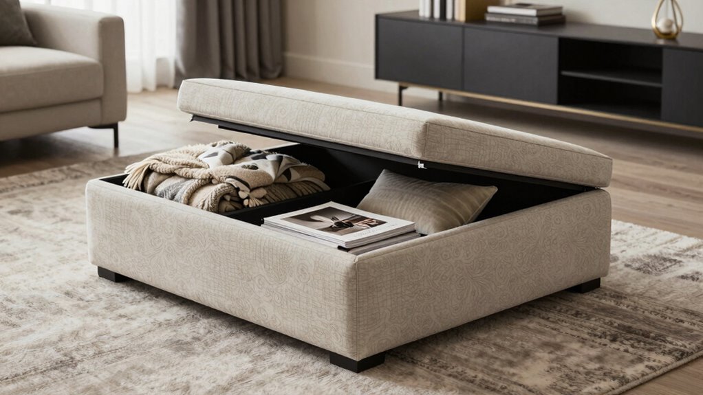 integrate ottoman with decor