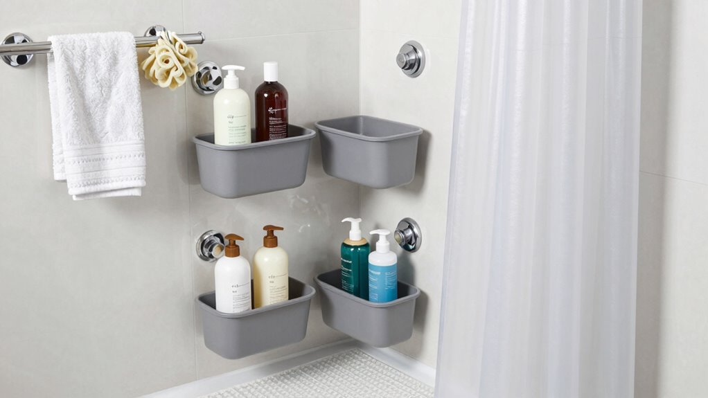 non slip waterproof shower storage