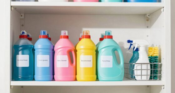 organize detergents to prevent overflow