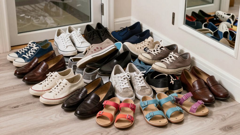 organize shoes by size