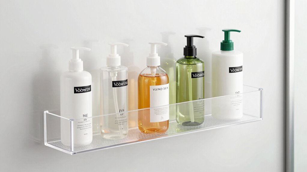 organize shower items neatly