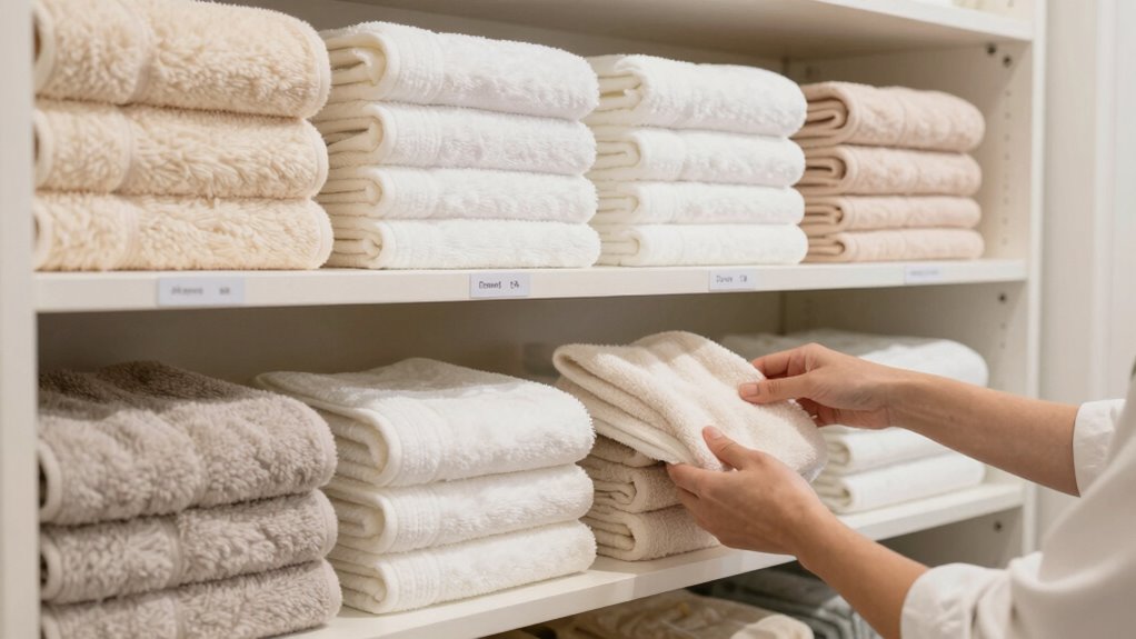 organize towels by material