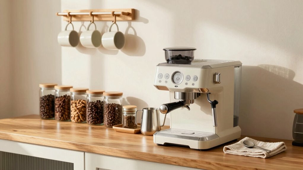 organized clean coffee station