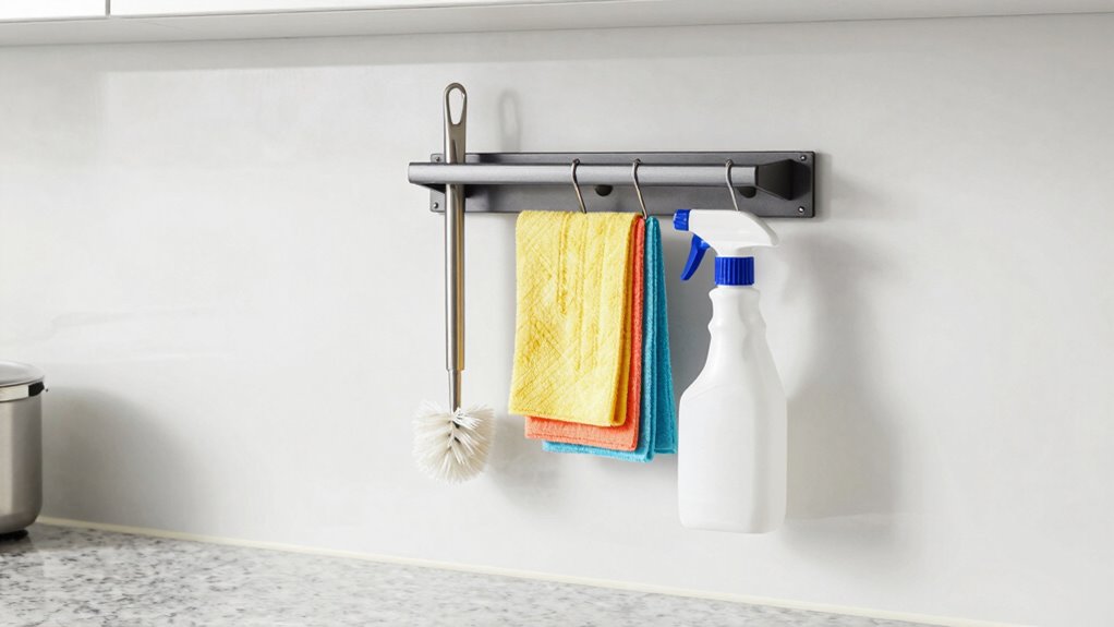 organized cleaning supplies storage