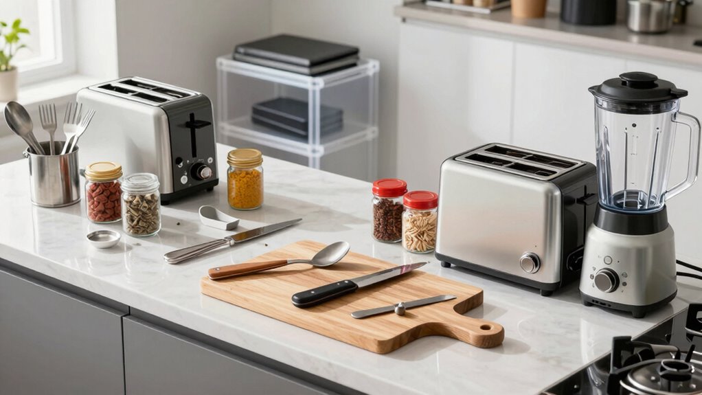 organized clutter free kitchen workspace