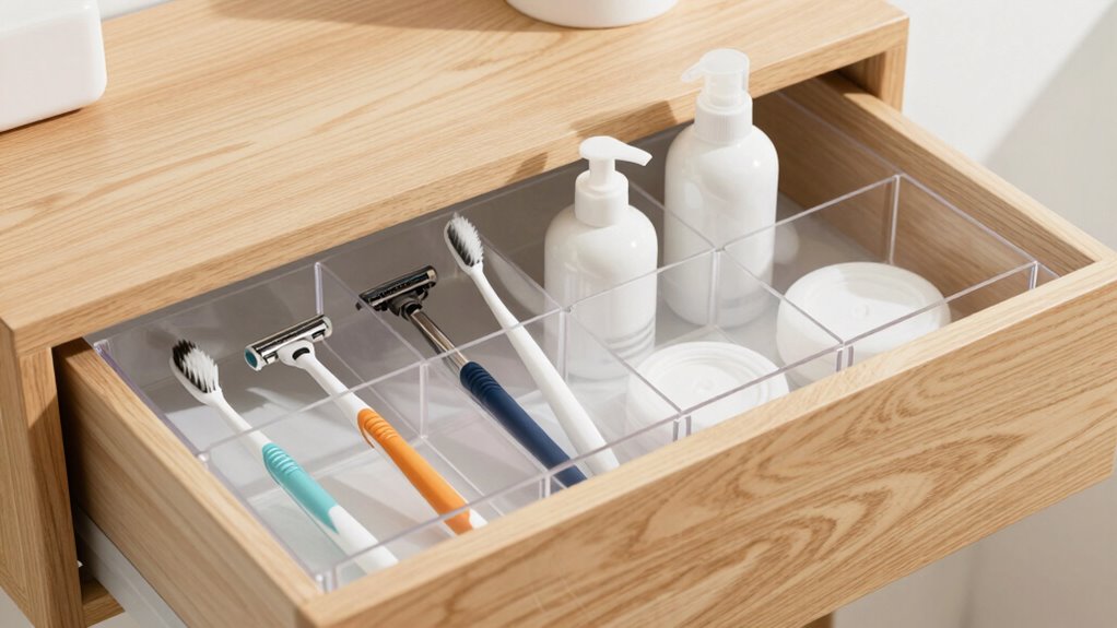 organized efficient bathroom routine