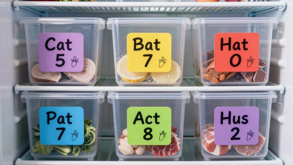 organized freezer labeling system