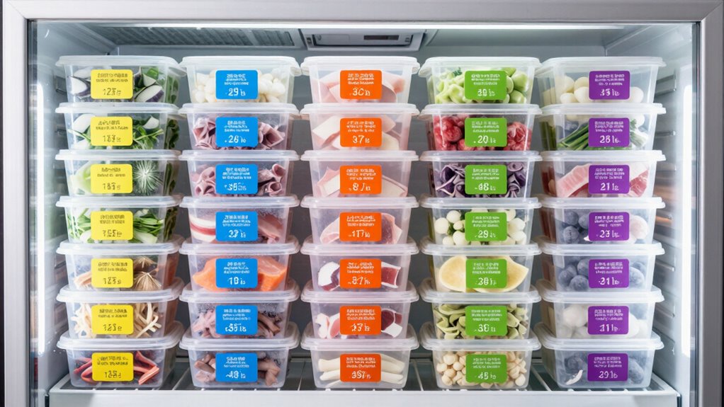 organized freezer labeling system