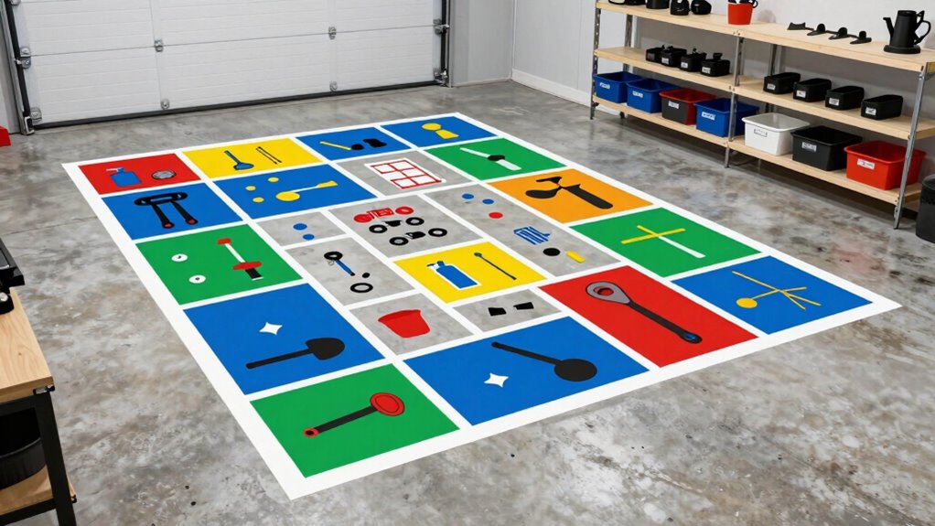 organized garage storage zones