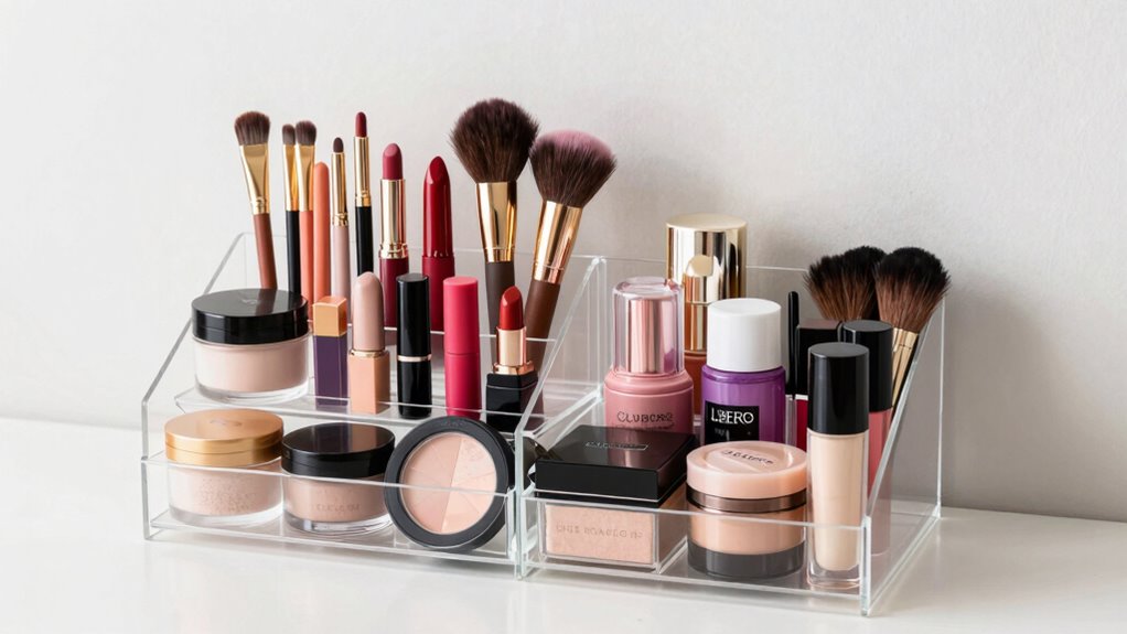 organized makeup backup system