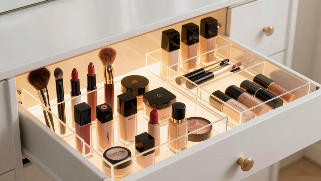 organized makeup reduces stress