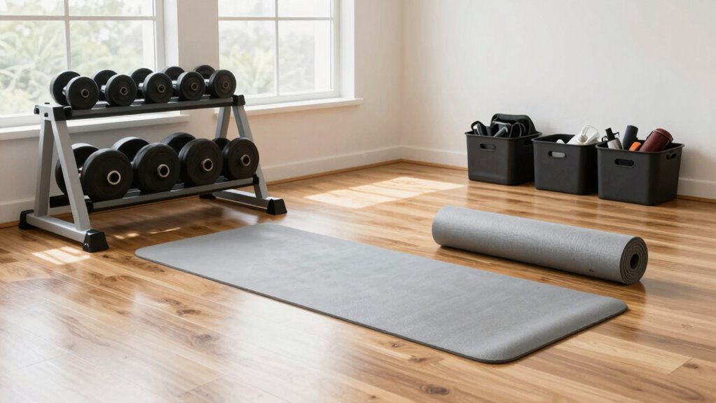 quick organized workout space