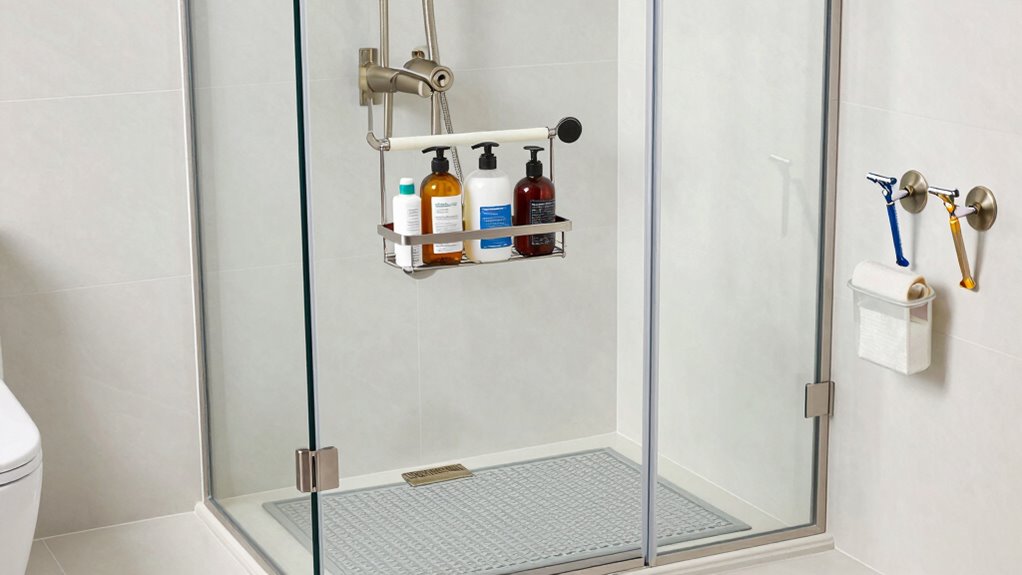secure shower storage maintenance