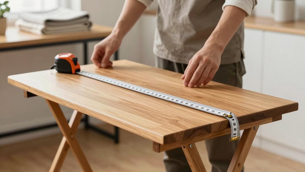set folding surface height