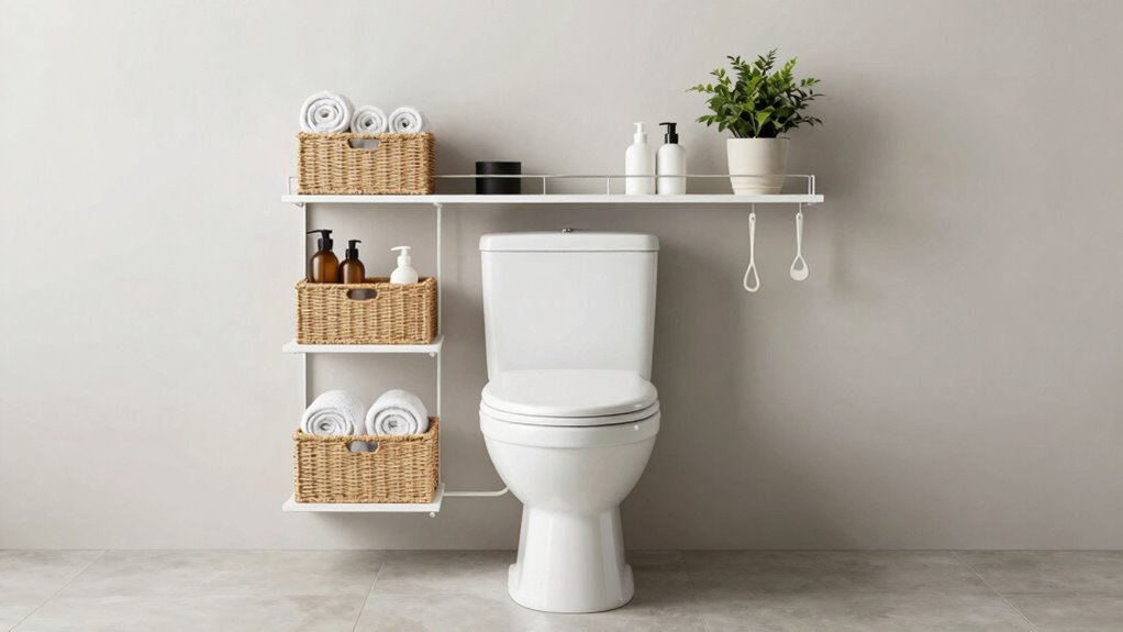 smart over toilet storage solutions
