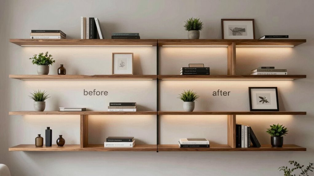 stylish balanced shelf arrangements