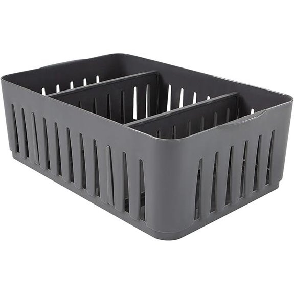 three compartment storage basket