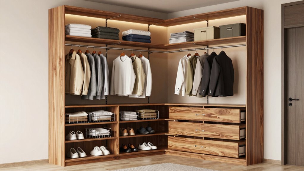 top corner closet organizers