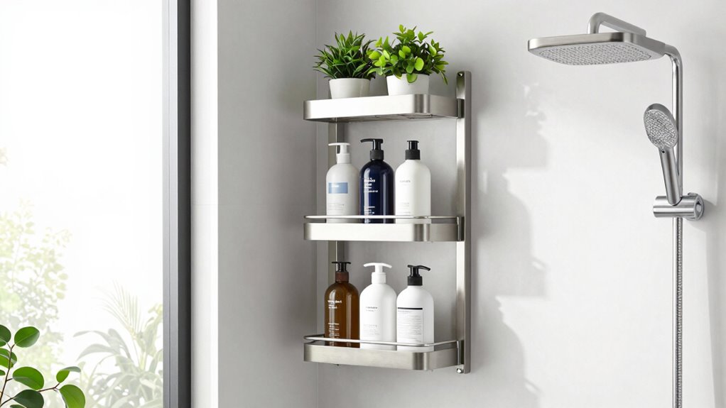 top corner shower storage