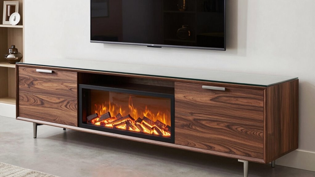 top electric fireplace consoles