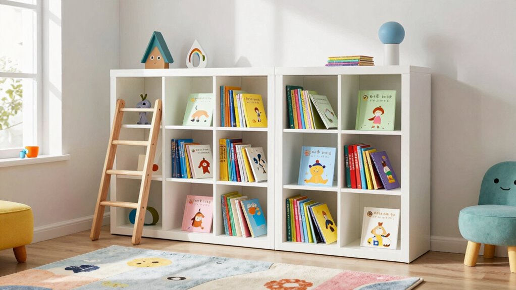 top front facing kids bookshelves