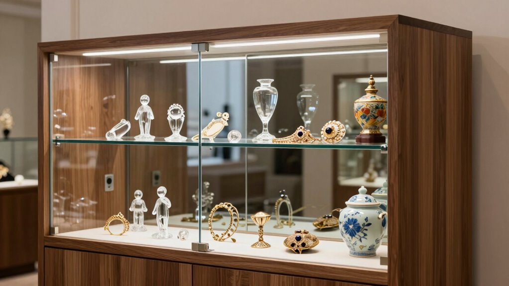 top glass display cabinets