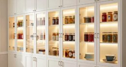 top glass pantry cabinets