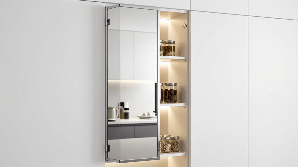 top pantry mirror storage
