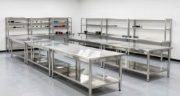 top stainless steel work tables