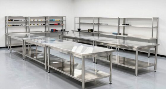 top stainless steel work tables