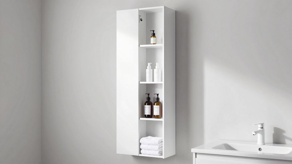vertical storage transforms bathrooms
