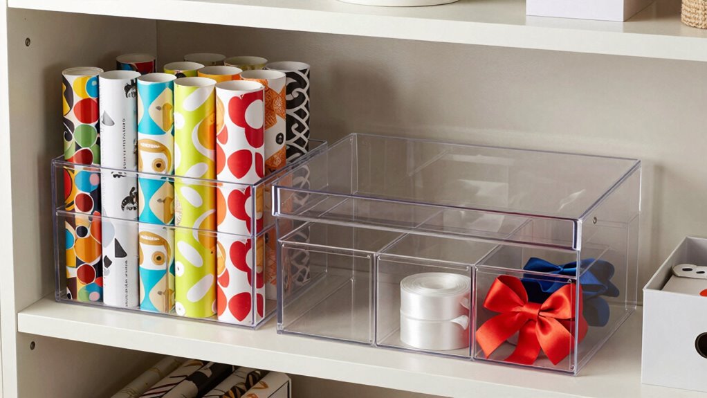 wrapping paper storage organizers