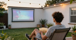 A Backyard Has An Outdoor Movie Screen — And I Can’t Stop Thinking About It