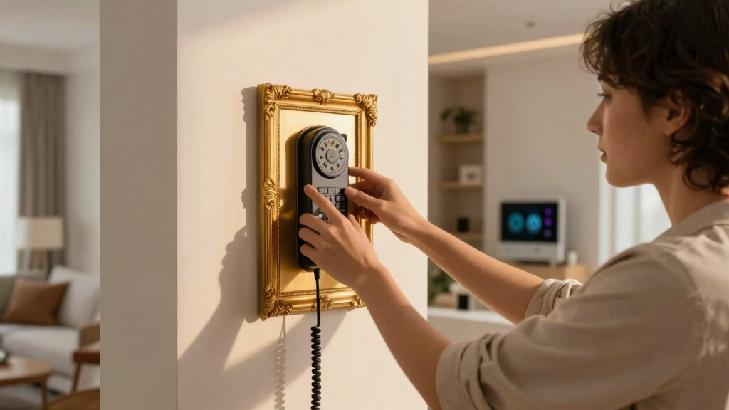 A Simple Gilded Frame Turned An Ugly Intercom Into A Conversation Starter