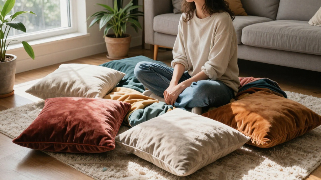 10 Floor Cushions That Instantly Create Cozy Reading Nooks (And Extra Seating!)
