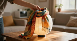 She Draped A Scarf Over IKEA’s Paper Lantern, And It Looks Custom