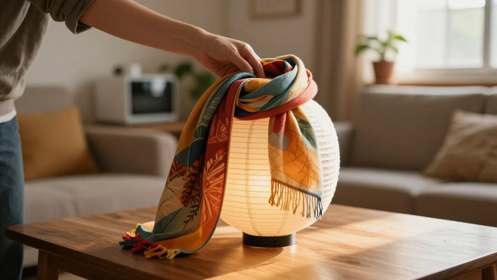 She Draped A Scarf Over IKEA’s Paper Lantern, And It Looks Custom
